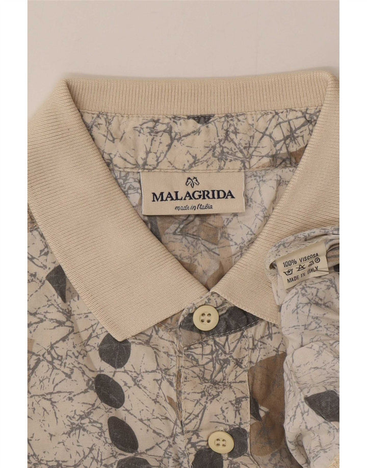 Malagrida Homme Motif Abstrait Manches Courtes Pull Chemise XL Gris Viscose