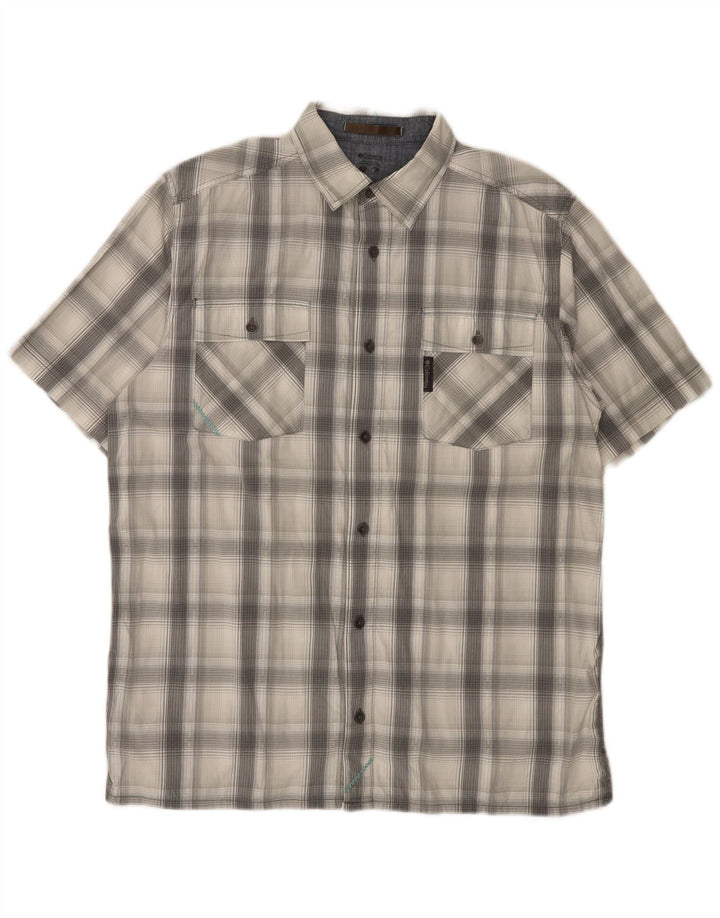 Columbia Chemise à Manches Courtes Homme Gris Moyen Check Cotton