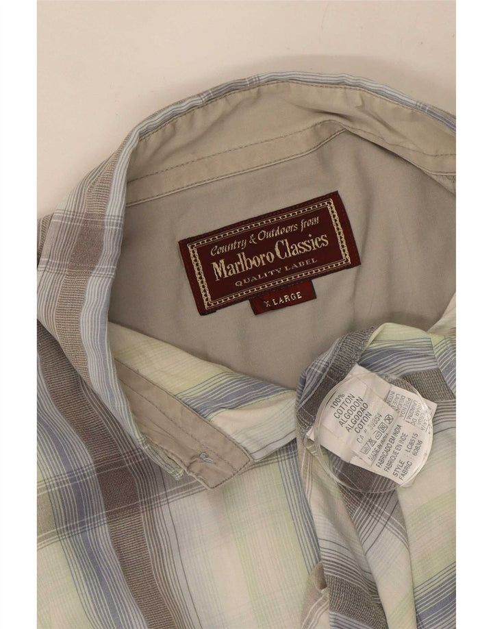 Marlboro Classics Chemise Homme XL Gris Carreaux Coton