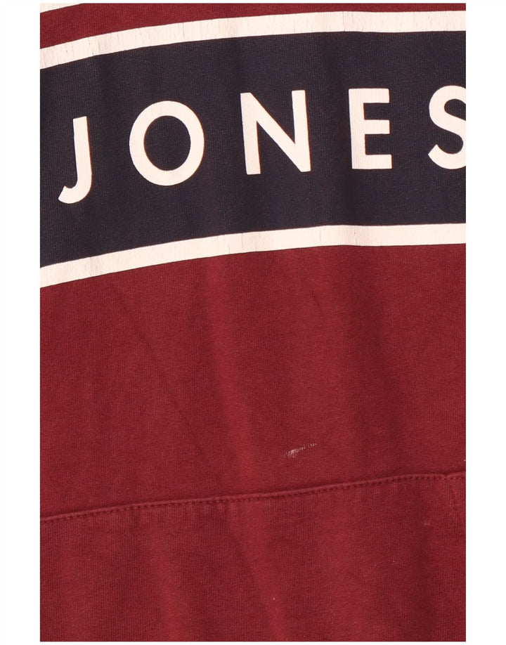 JACK & JONES Pull à Capuche Core Graphic Homme Bordeaux Moyen Coton