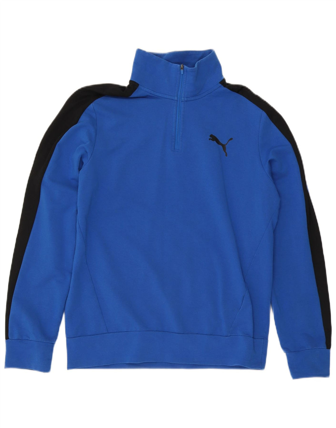 PUMA Sweat-Shirt Zip Neck Homme Bleu Moyen Colourblock