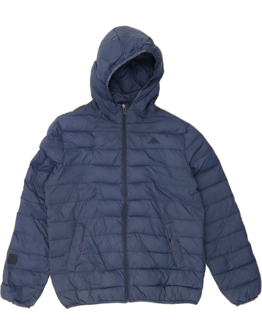 KAPPA Mens Hooded Padded Jacket UK 42 XL Blue Polyamide Vintage Kappa and Second-Hand Kappa from Messina Hembry 