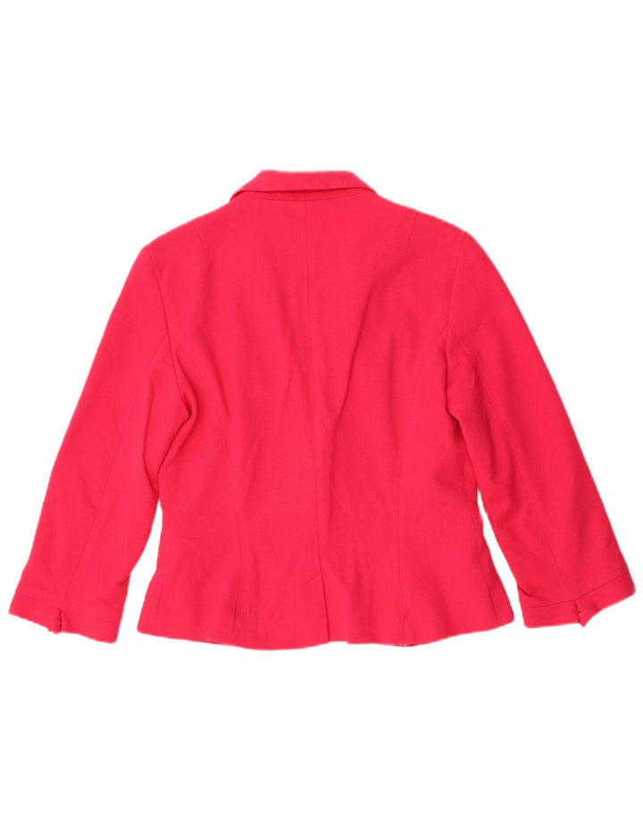 Zara Womens Crop 1 Button Blazer Jacket UK 14 Grand Coton Rose