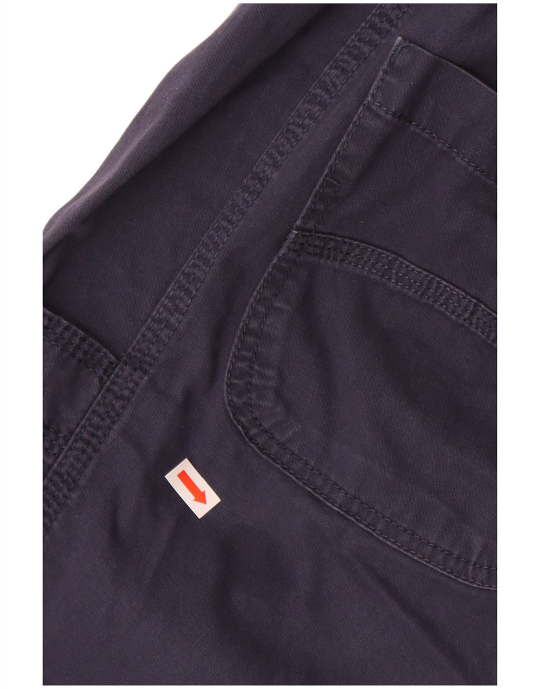 WEIRD FISH Pantalon Capri Femme UK 14 Large W34 Bleu Marine Coton