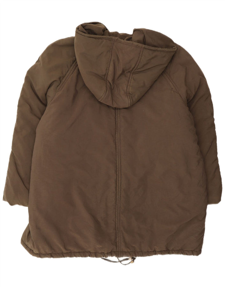 Max & Co. Manteau matelassé surdimensionné à capuche pour femme UK 16 Large Marron Polyester