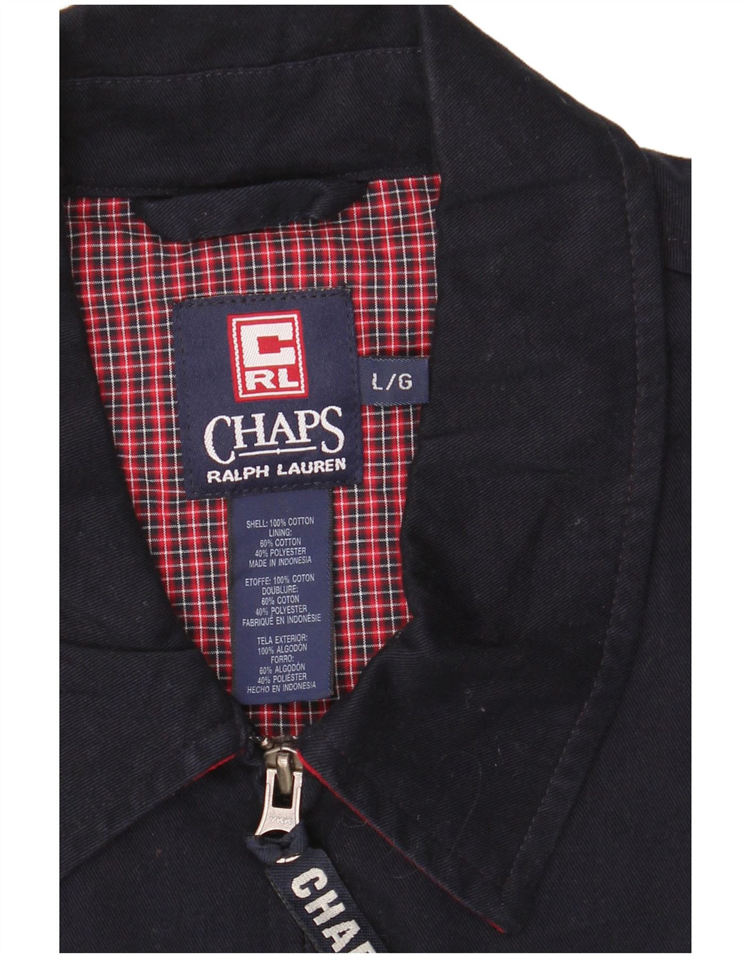 Chaps Veste Bomber Homme UK 40 Large Bleu Marine Coton