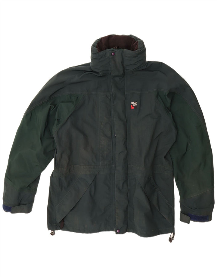 SPRAYWAY Veste de Pluie à Capuche Homme UK 38 Vert Moyen Polyamide