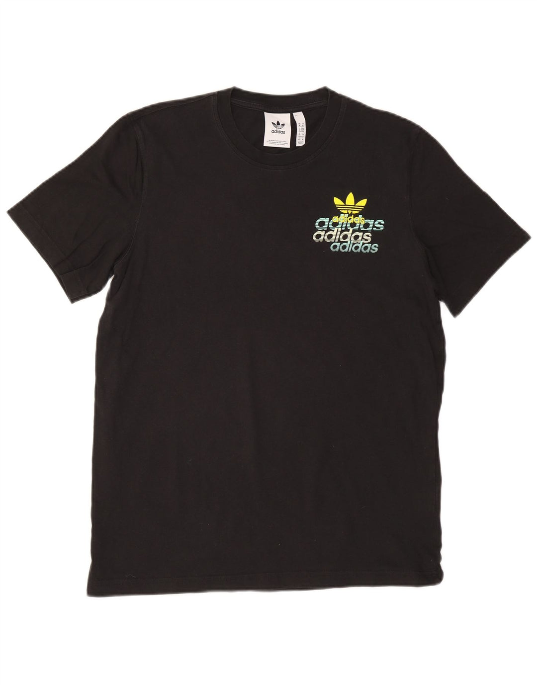 ADIDAS T-shirt graphique pour homme en coton noir moyen