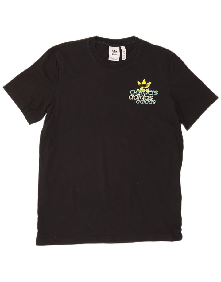 ADIDAS T-shirt graphique pour homme en coton noir moyen