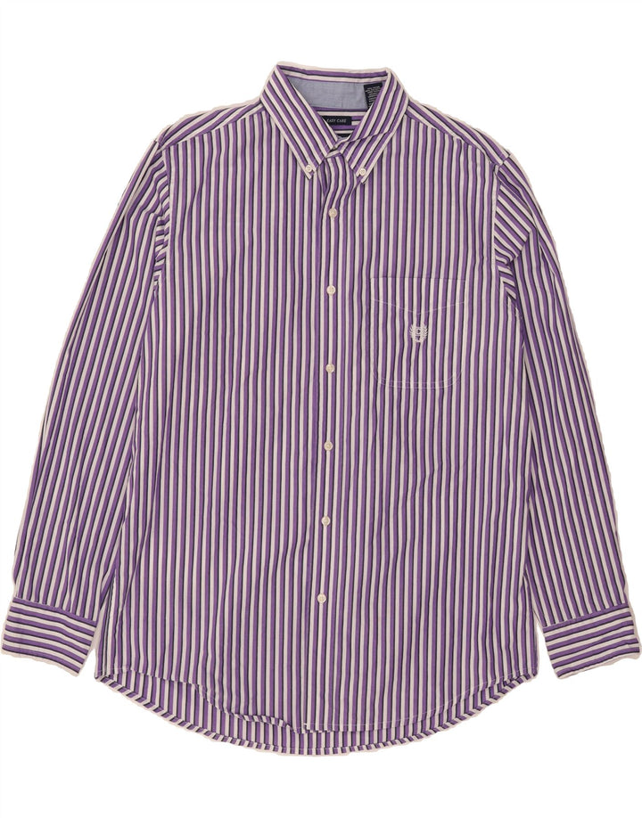 CHAPS Mens Shirt Medium Purple Striped Cotton Vintage Chaps and Second-Hand Chaps from Messina Hembry 