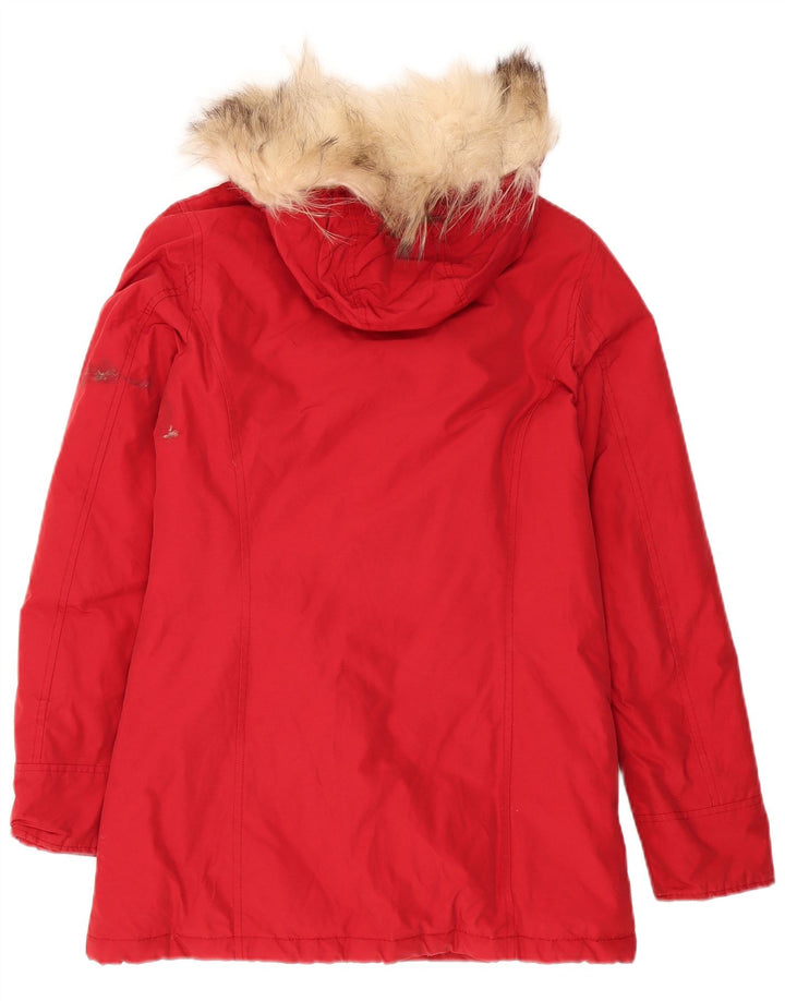 Woolrich Manteau matelassé surdimensionné à capuche pour femme UK 10 Small Bordeaux