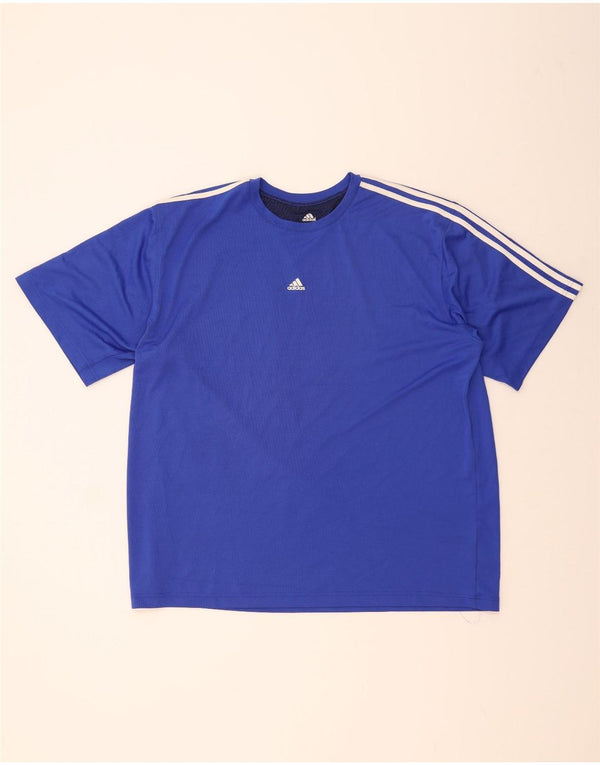 ADIDAS Hommes Climalite T-Shirt Haut 2XL Bleu Polyester