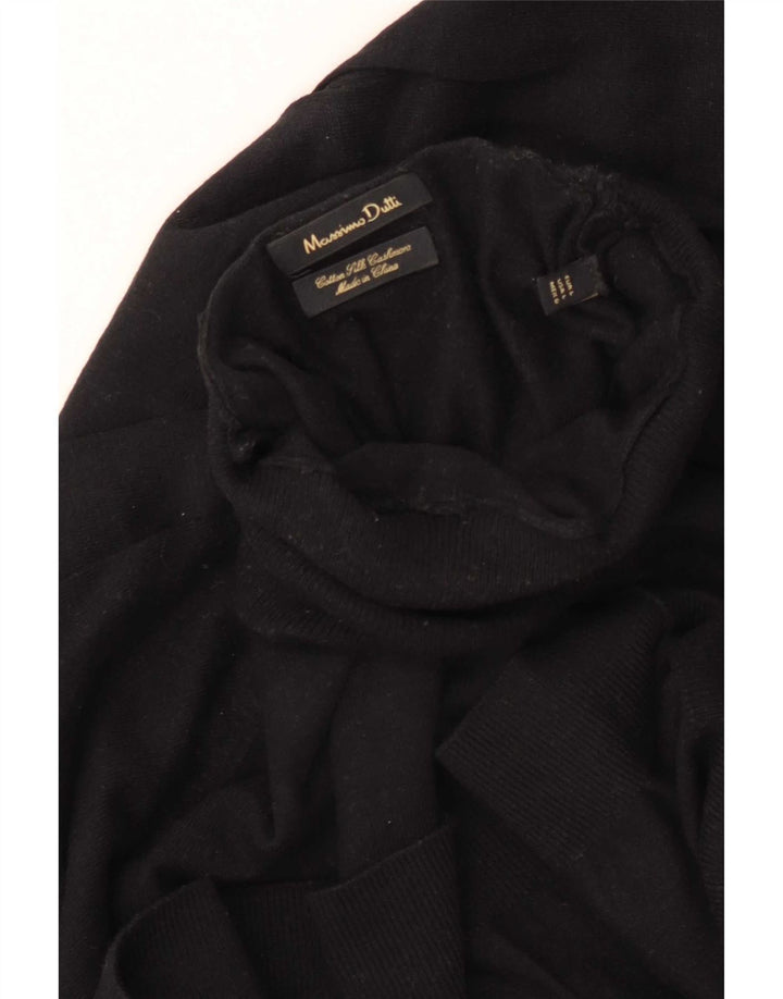 Massimo Dutti Pull col roulé pour femme UK 16 Grand coton noir