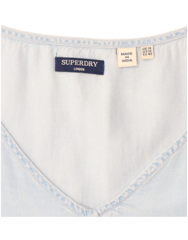 SUPERDRY Robe trapèze pour femme UK 44 Bleu moyen Lyocell
