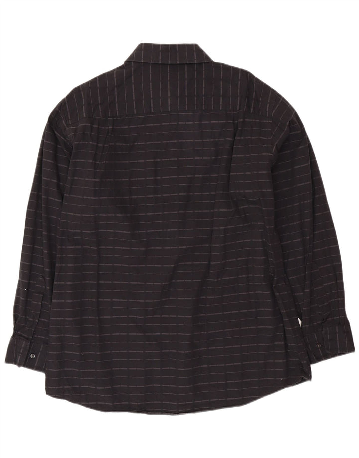 CALVIN KLEIN Chemise Homme Taille 17 XL Coton Rayé Noir