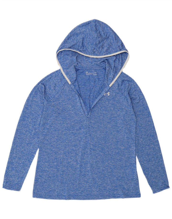 Under Armour Haut à capuche à manches longues pour femme UK 16 Large Bleu Polyester