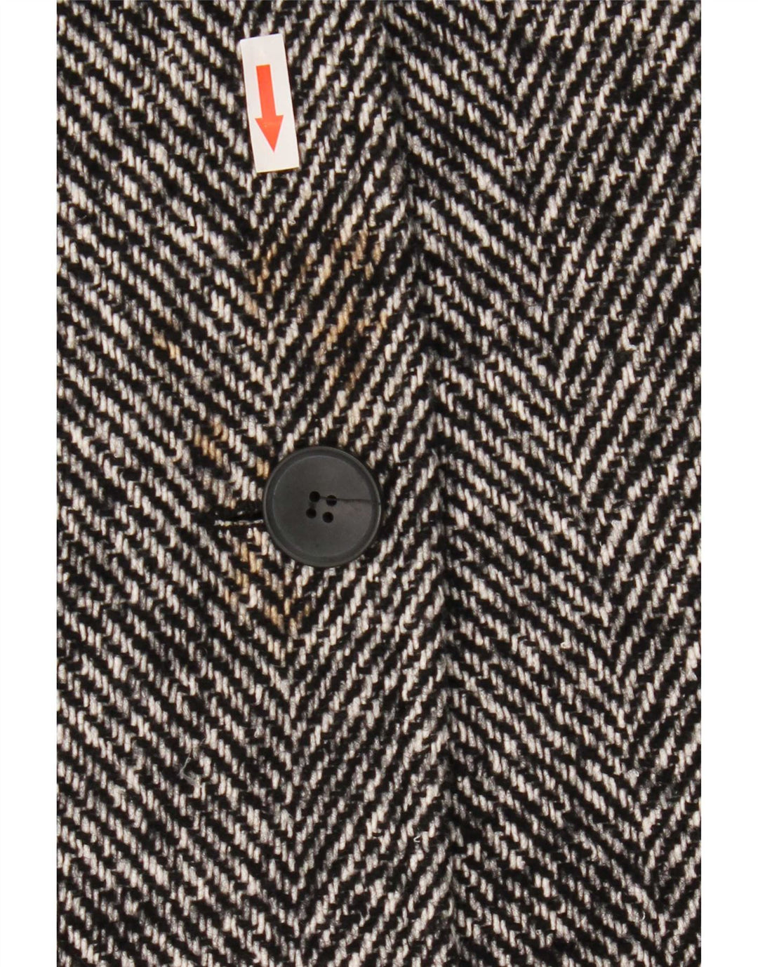 Zara Pardessus à manches 3/4 pour femme UK 14 en coton à chevrons noir moyen