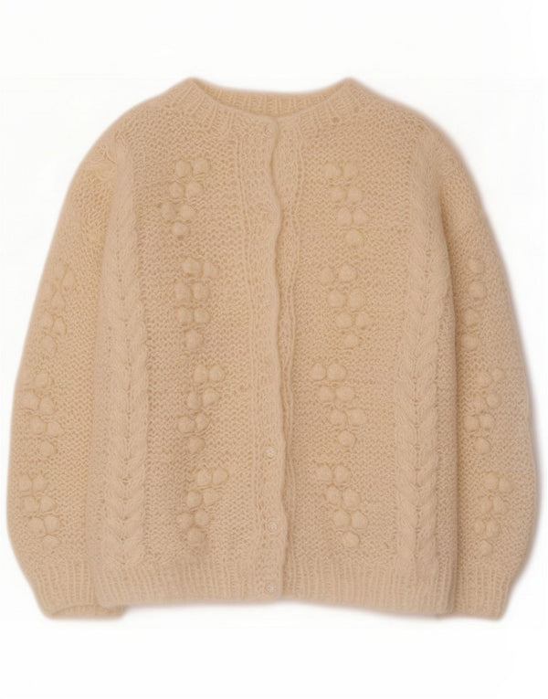 Vintage Womens Cardigan Sweater UK 44 Medium Off White Nouveauté