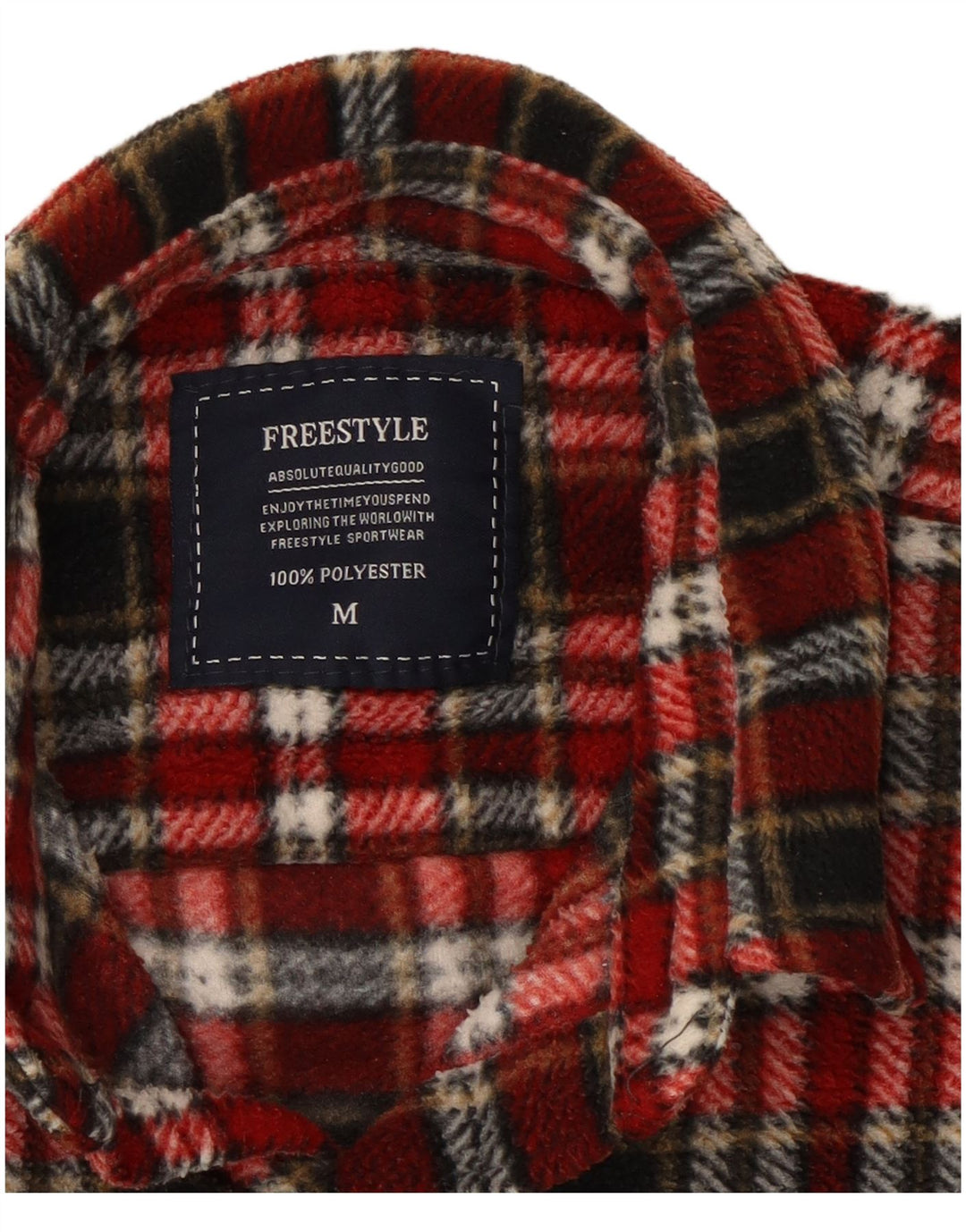 Chemise en flanelle pour hommes Vintage, Polyester à carreaux rouge moyen