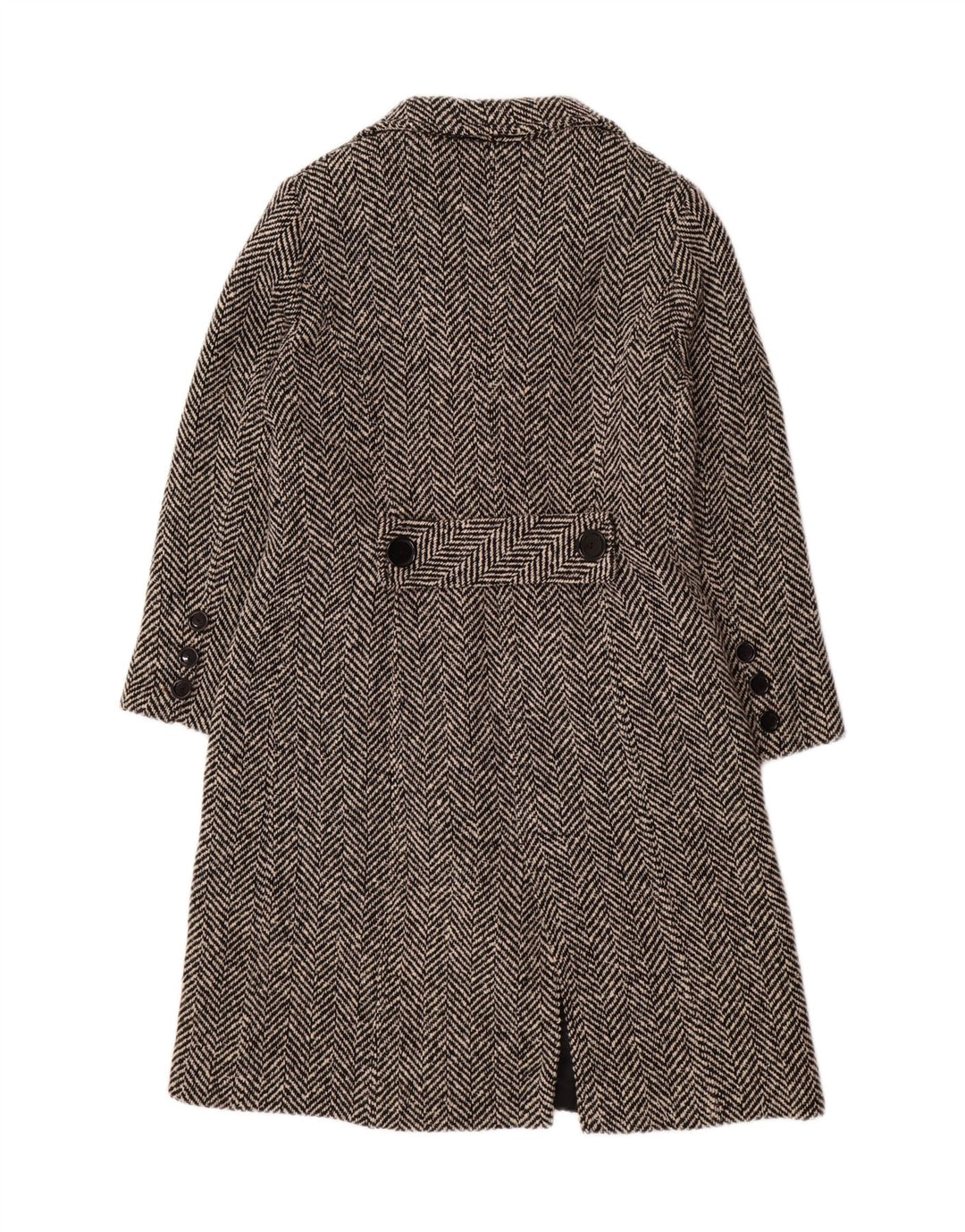 MIRELLA MORI Manteau surdimensionné pour femme UK 18 XL Laine à chevrons noire