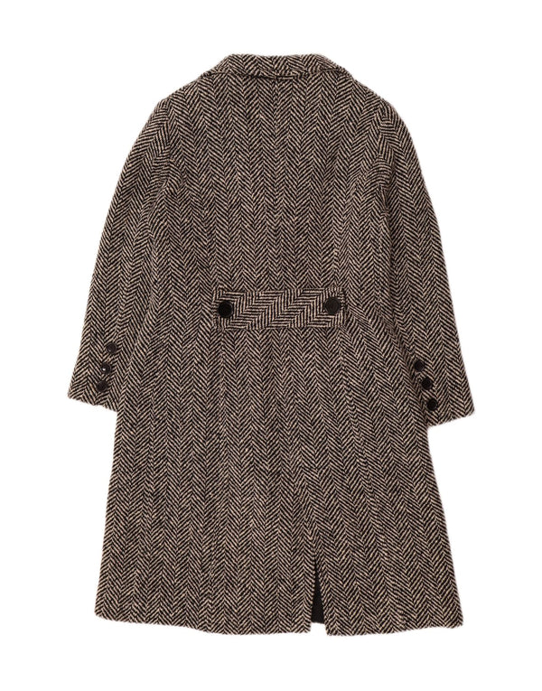 MIRELLA MORI Manteau surdimensionné pour femme UK 18 XL Laine à chevrons noire