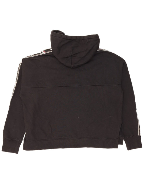 Champion Pull à capuche surdimensionné graphique pour femme UK 14 Coton noir moyen