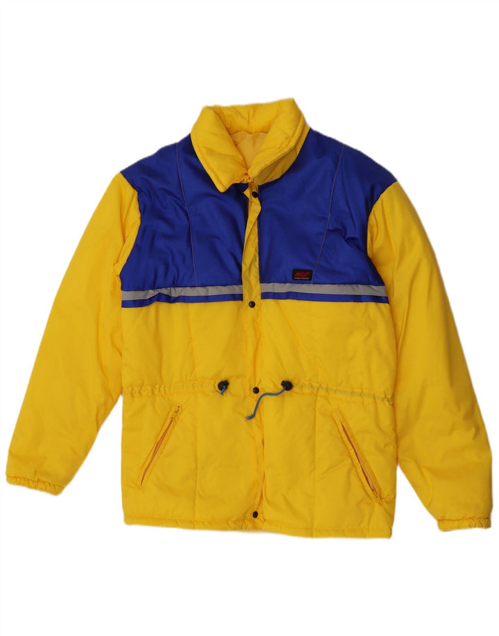 veste rembourrée à capuche vintage pour homme IT 48 Polyamide colorblock jaune moyen
