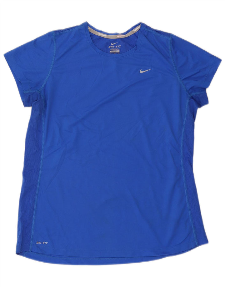 Nike T-shirt Dri Fit pour femme UK 18 XL Bleu Polyester