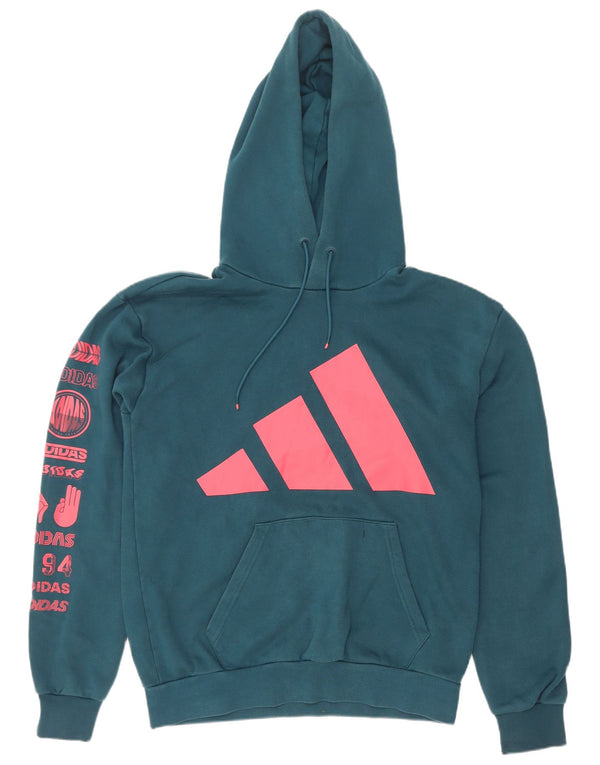 Adidas Pull à capuche graphique pour homme Petit coton bleu