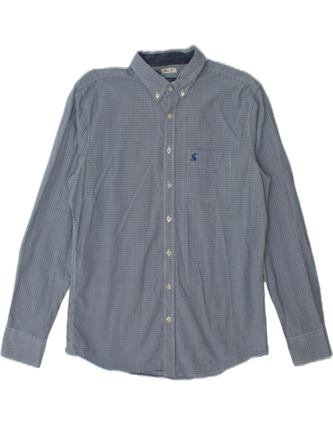 JOULES Mens Slim Fit Shirt Medium Blue Check Cotton Vintage Joules and Second-Hand Joules from Messina Hembry 