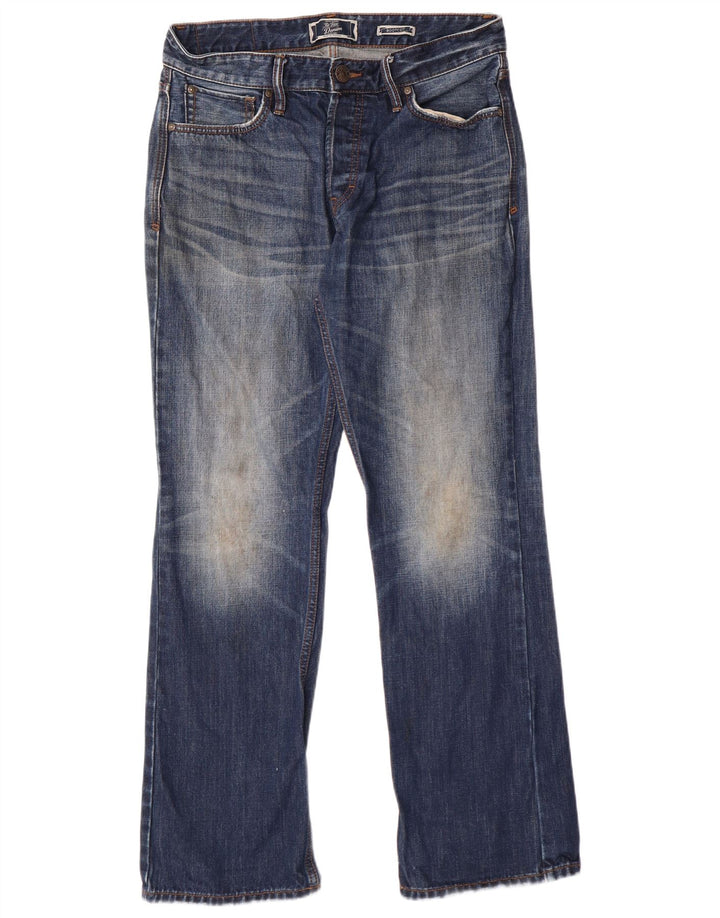 Fat Face Jean Bootcut Coupe Régulière Homme W32 L30 Bleu Coton