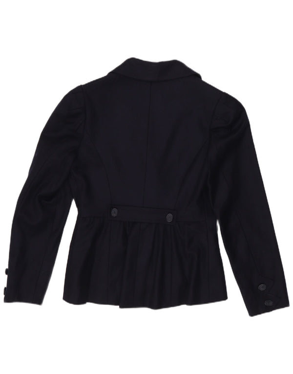 vintage Femme 3 Bouton Blazer Veste UK 4 XS Bleu Marine