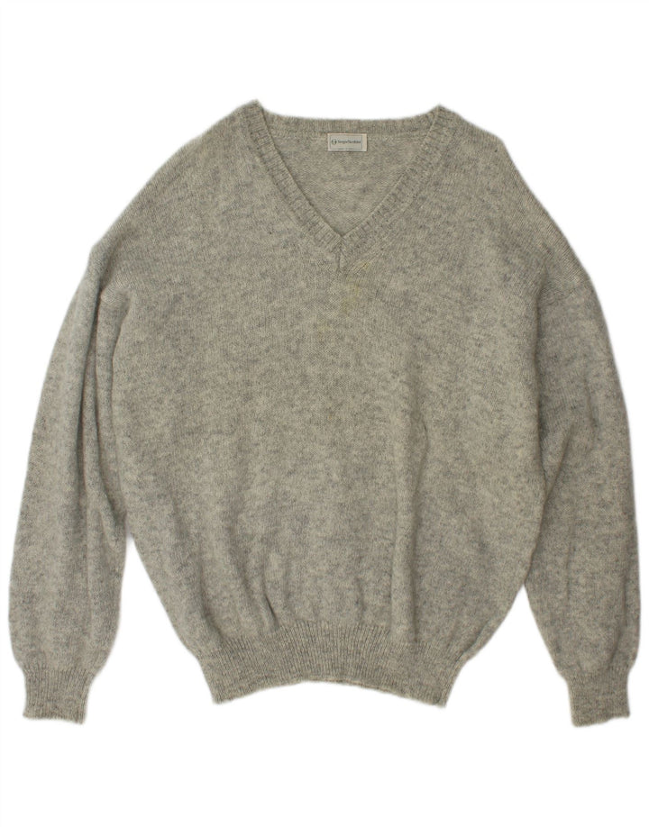 Sergio Tacchini Pull Col V Homme 2XL Laine Mouchetée Gris