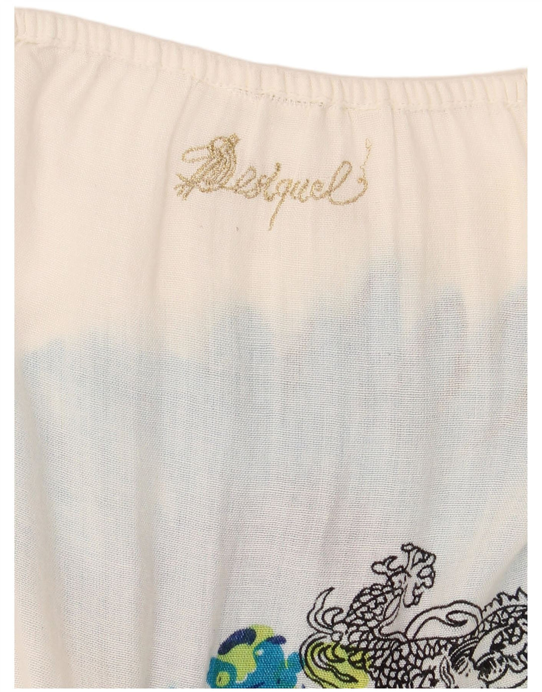 Desigual Robe de plage pour femme UK 10 Petit motif floral blanc