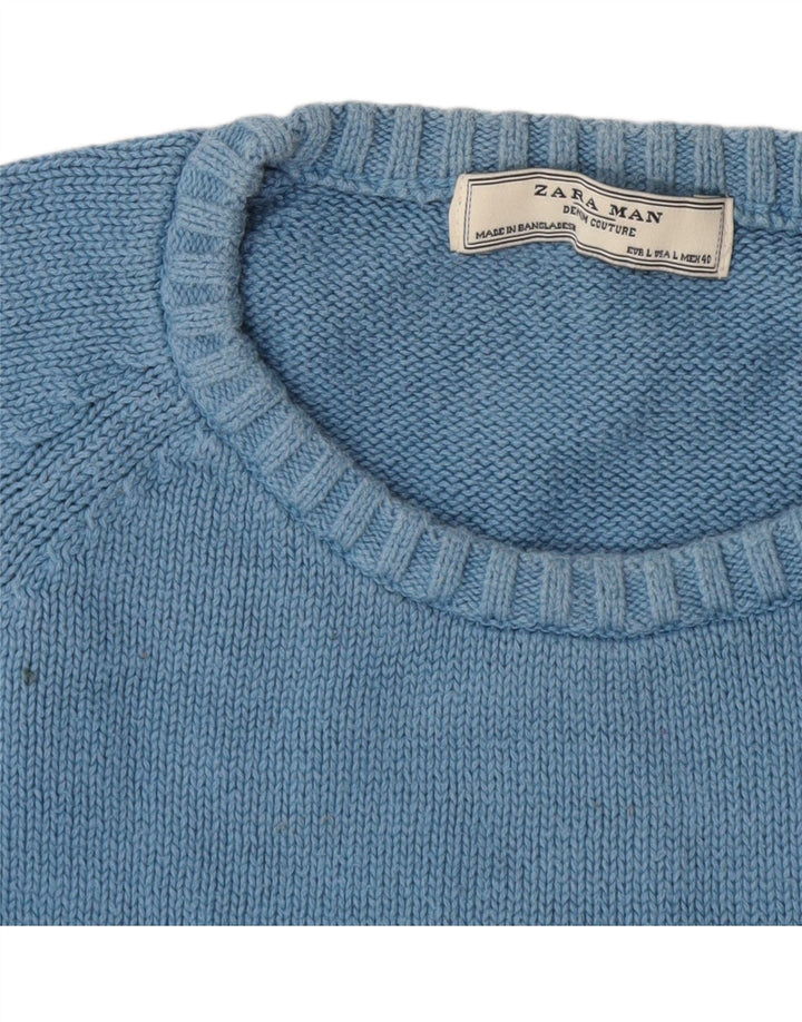 Zara Pull ras du cou pour homme, grandes rayures multicolores
