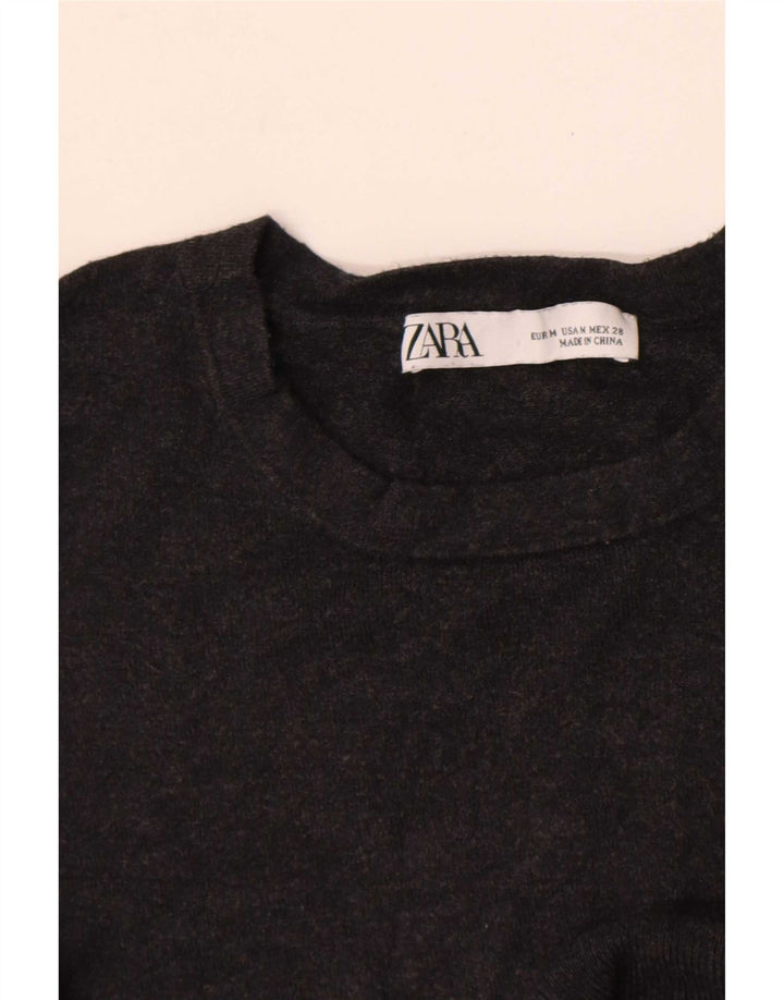 Zara Chemisier à manches courtes pour femme UK 12 Gris moyen