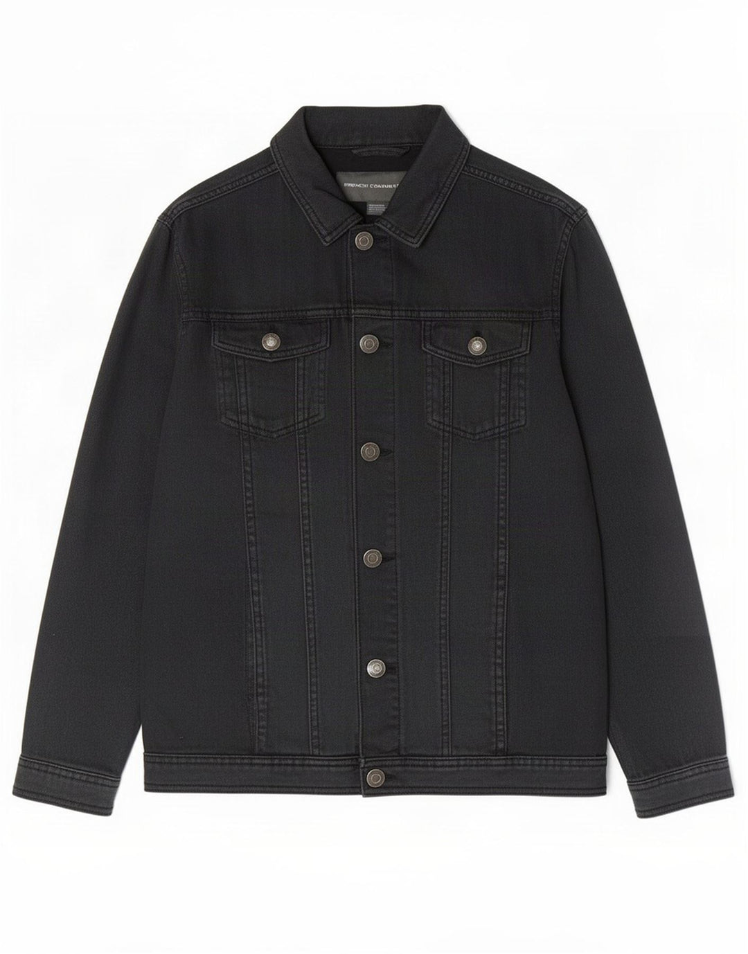 French Connection Veste en jean pour homme UK 38 Coton noir moyen