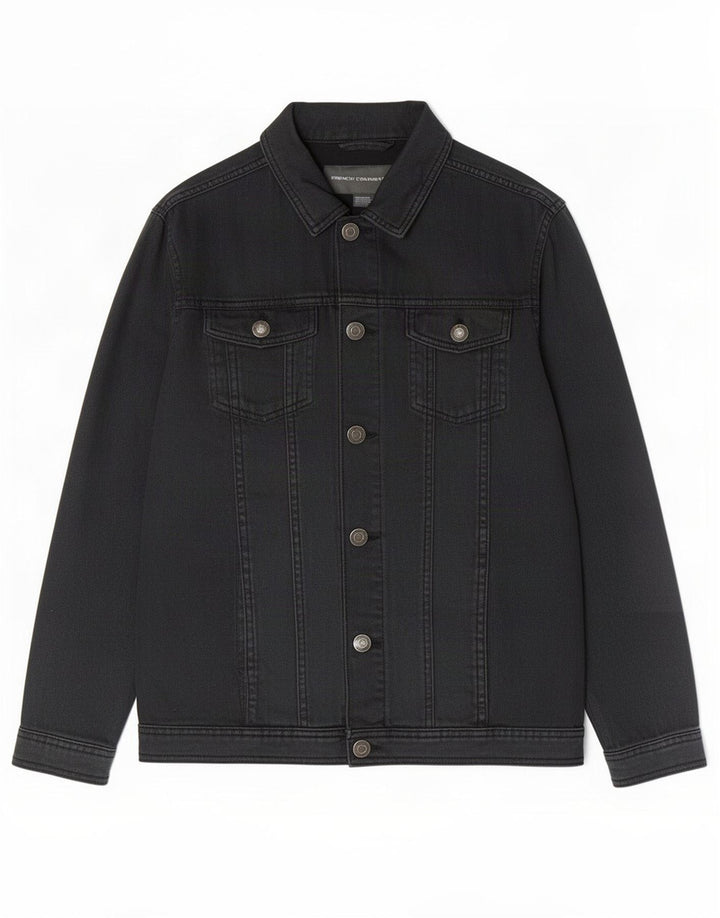 French Connection Veste en jean pour homme UK 38 Coton noir moyen