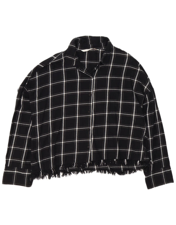 Zara Womens Trafaluc Flannel Shirt UK 18 XL Noir à Carreaux Coton