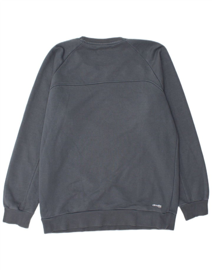 ADIDAS Hommes Climalite Sweatshirt Jumper Grand Bleu Marine Coton