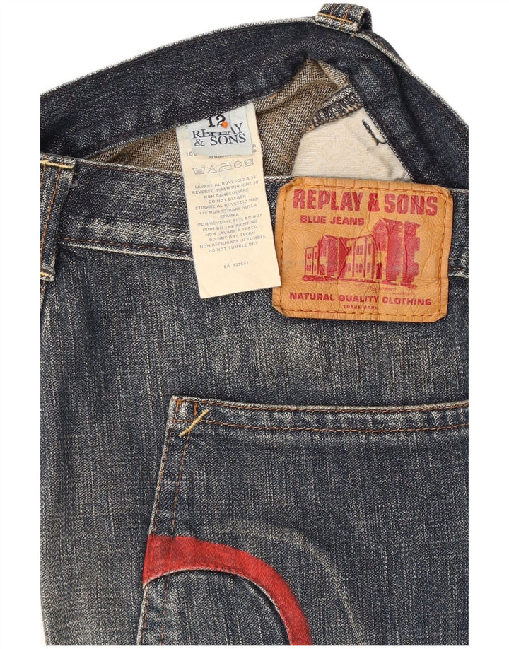 REPLAY Short en Jean Garçon 11-12 ans W29 Bleu Marine Coton