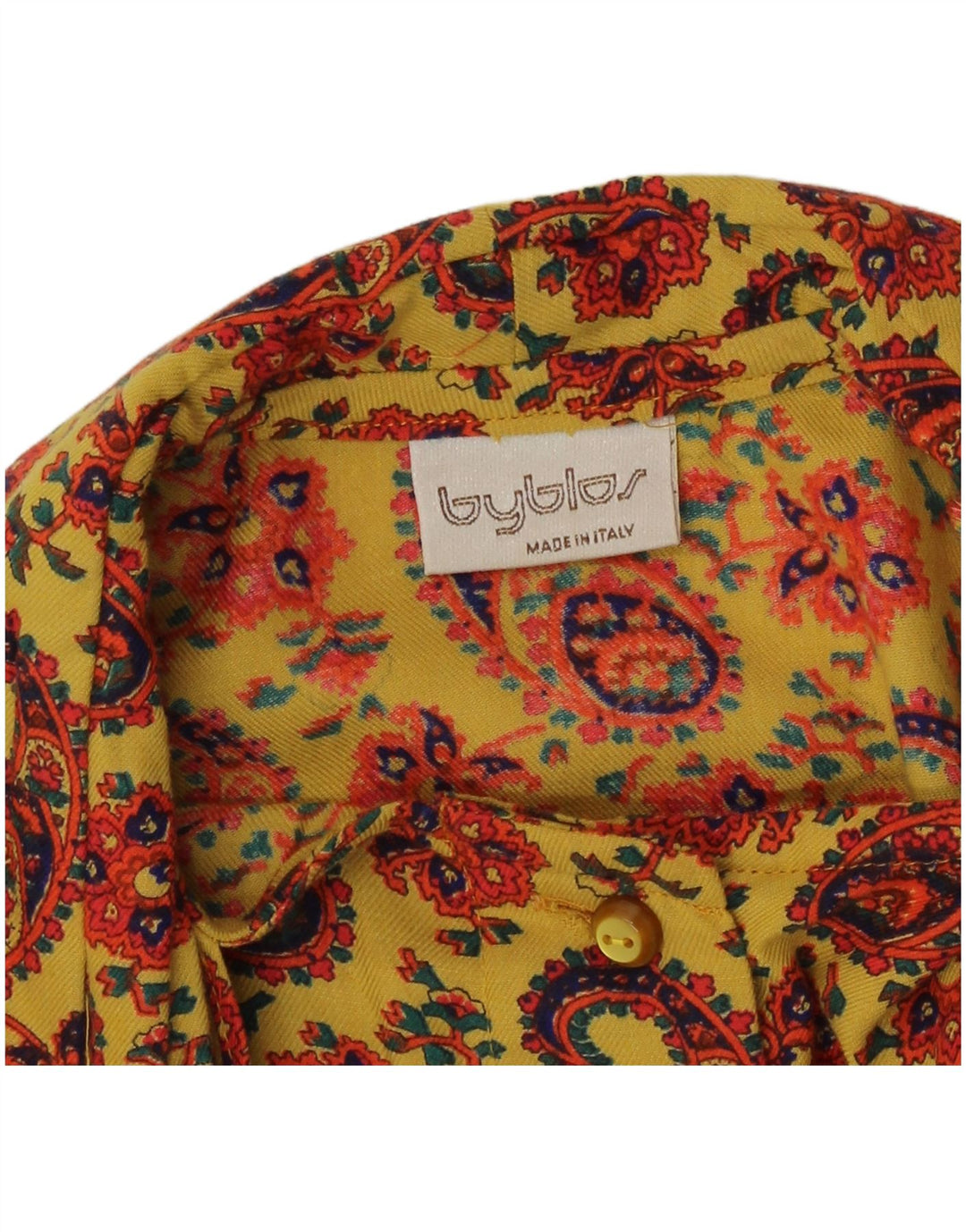 Byblos Chemisier chemise à nouer sur le devant pour femme IT 44 Jaune moyen Paisley