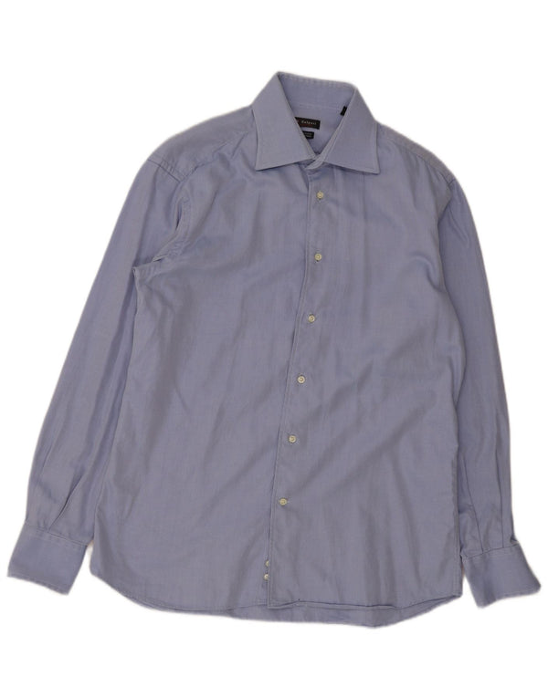 vintage Chemise Homme Taille 41 16 Grand Coton Bleu Pinstripe