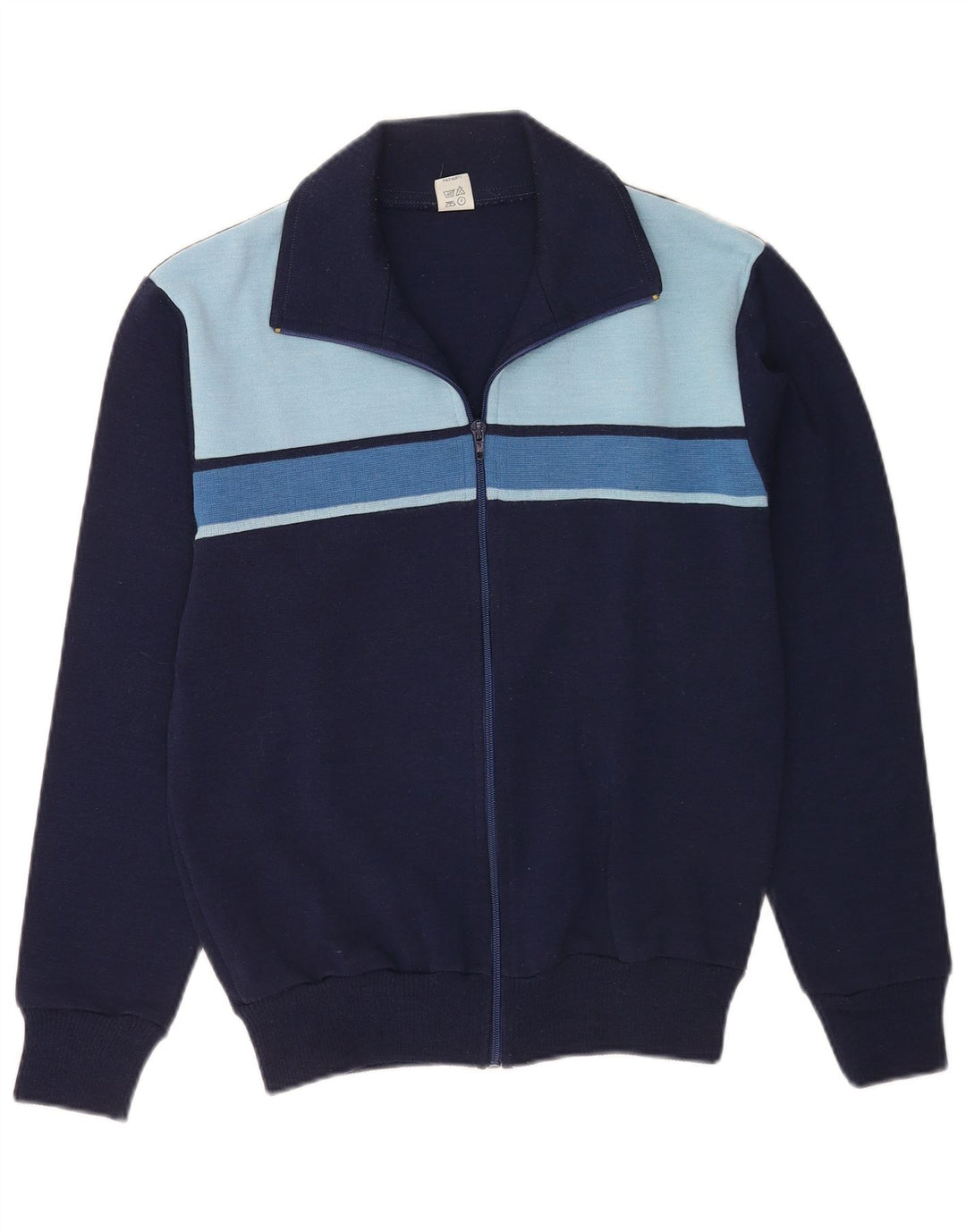 vintage Mens Survêtement Top Jacket IT 48 Medium Navy Blue Colourblock