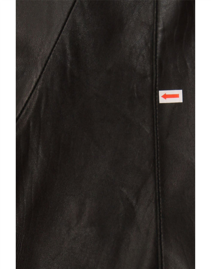 GALLERY Womens Leather Coat UK 16 Large Black Leather Vintage Gallery and Second-Hand Gallery from Messina Hembry 