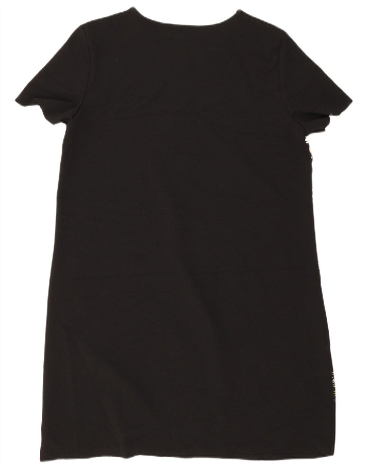 Zara Robe droite à motif abstrait pour femme UK 14 Noir moyen