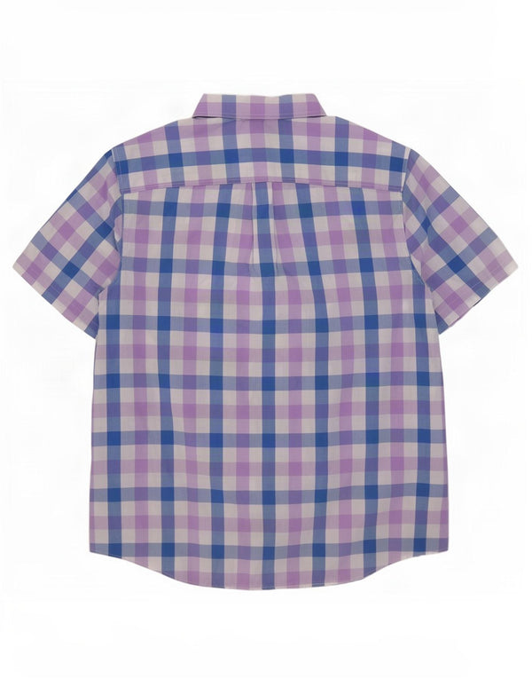 Chaps Chemise à manches courtes pour homme facile d'entretien 2XL en coton vichy bleu