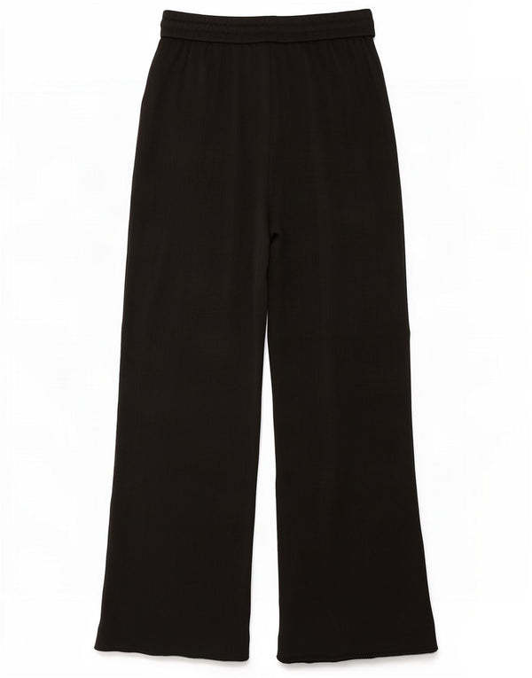 Zara Pantalon large taille haute pour femme UK 12 Medium W28 L31 Noir