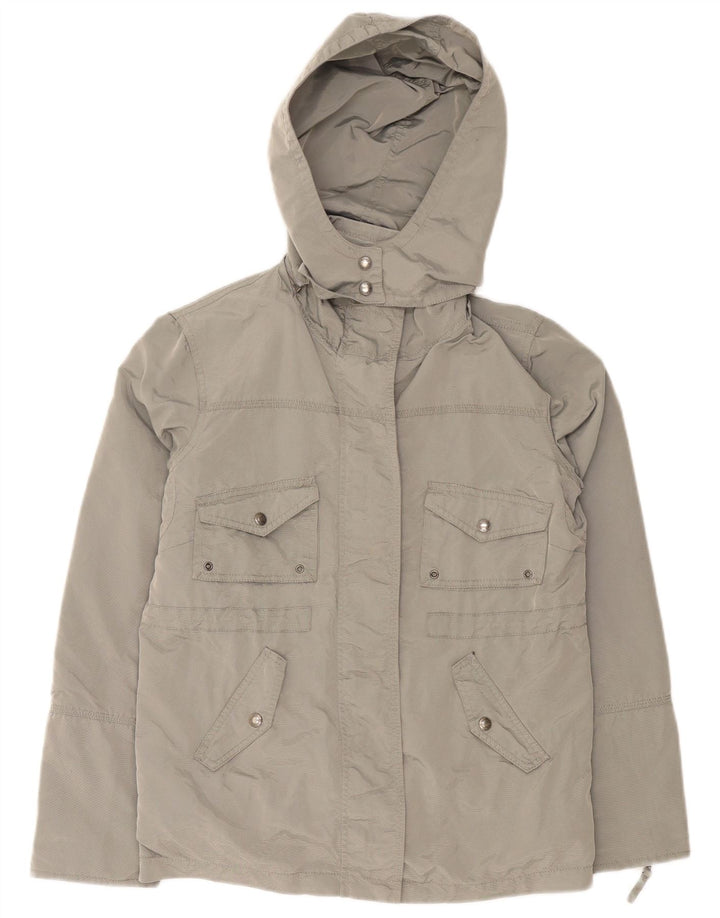 Calvin Klein Jeans Veste utilitaire à capuche pour femme UK 14 Gris moyen
