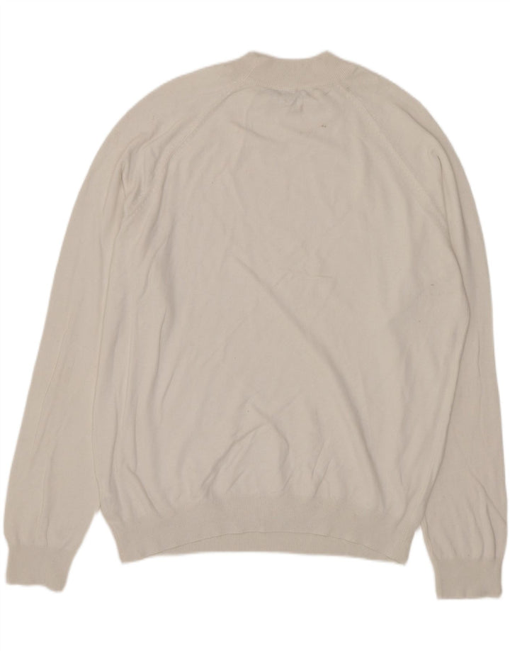 Zara Pull Col Rond Homme Blanc Moyen Viscose